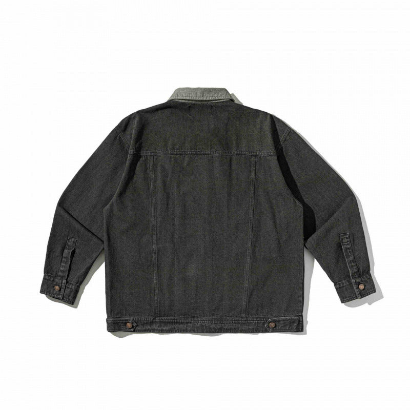 Unisex Boxy Overshirt Jacket made of washed denim with front zipper and multiple pockets Fashion Glam