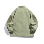 Unisex Oversize Utility-Field Jacket with patch pockets, contrast panels, and hidden zip placket Fashion Glam