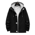 Men's two-layer hooded overlay jacket with contrasting inner hood and elastic cuffs Fashion Glam