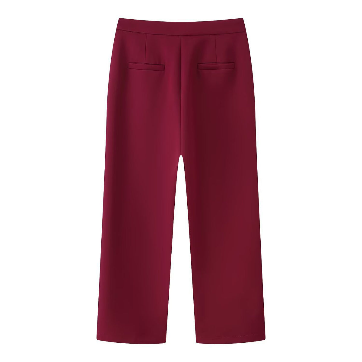 Women Elegant Two-Piece Blazer and Wide Leg Trousers Ensemble with Feather Trim on Sleeves Fashion Glam
