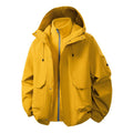 Unisex two-layer softshell parka with removable fleece inner layer, hood, and utility pockets Fashion Glam