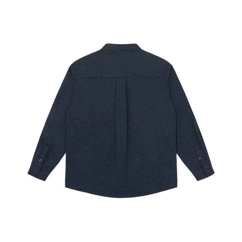 Unisex Oversized Shirt Jacket with Stand-up Collar, Concealed Button Placket and Patch Chest Pockets Fashion Glam