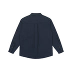 Unisex Oversized Shirt Jacket with Stand-up Collar, Concealed Button Placket and Patch Chest Pockets Fashion Glam