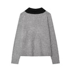 Women’s knit cardigan with oversized collar and bow pockets Fashion Glam