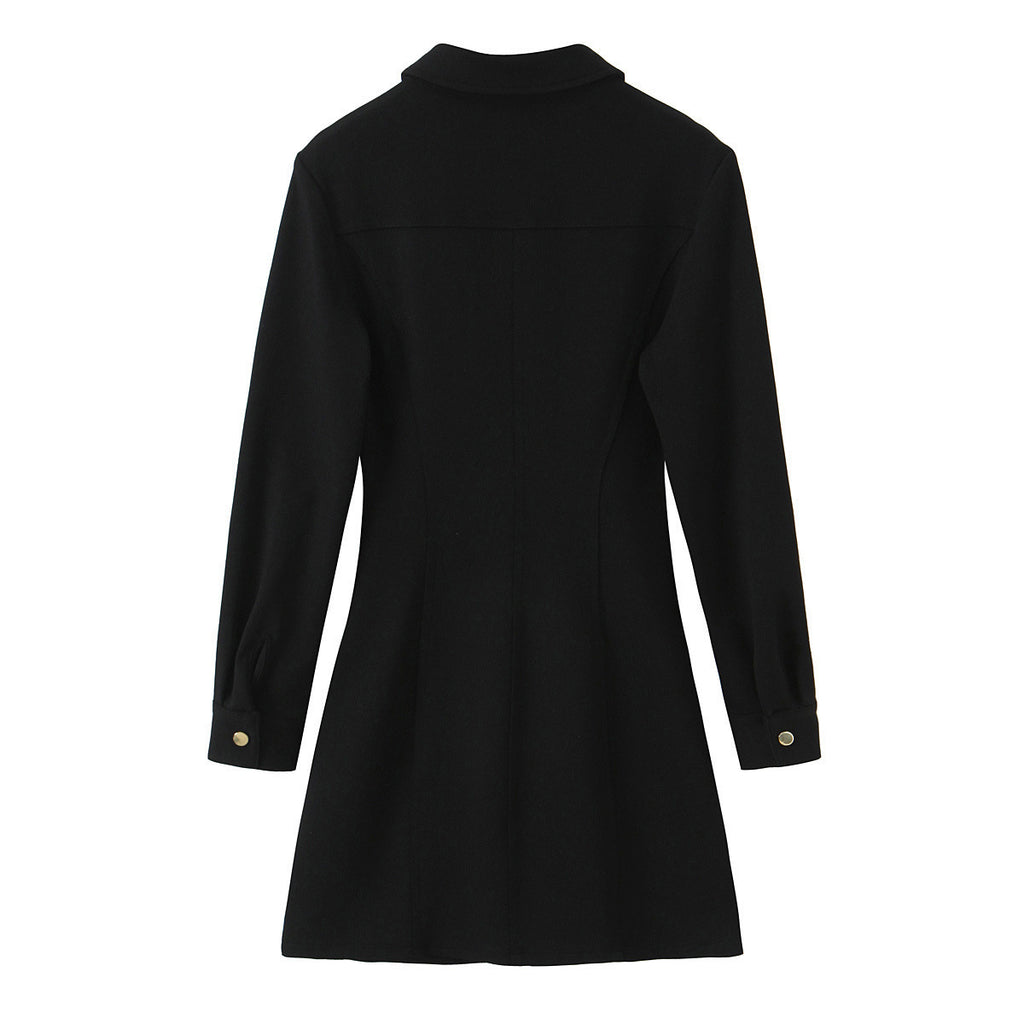 Ladies shirt dress with waist gathering and chest pockets Fashion Glam