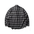 Men's Boxy Flannel Overshirt with Check Pattern, Full Button Placket and Curved Hem Fashion Glam