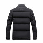 Men's short padded quilted jacket with camouflage lining, ribbed cuffs, and zip pockets Fashion Glam