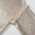 Ladies Glittering Chunky Knit Sweater with Cut-Out Shoulders Fashion Glam