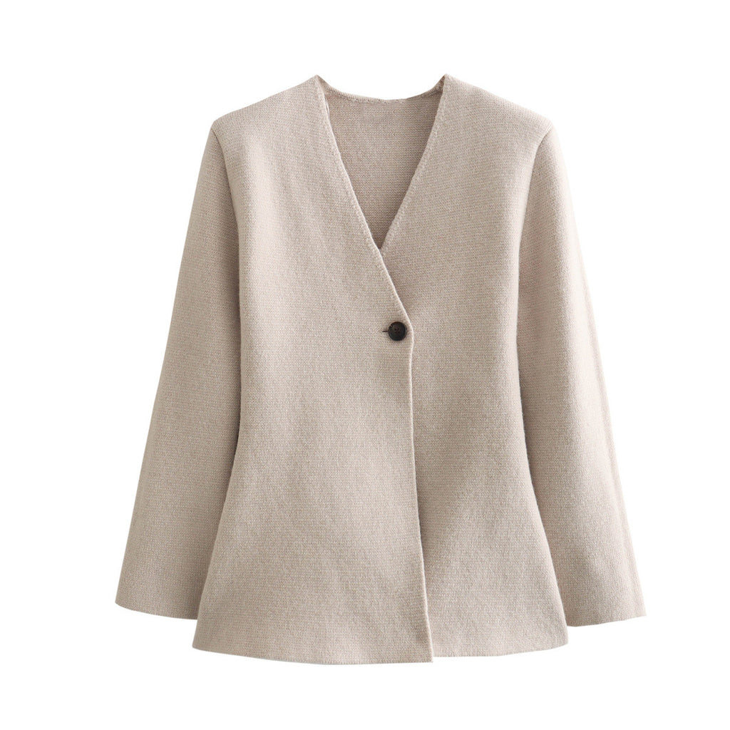 Women's fitted tailored blazer with peplum hem and single-button placket Fashion Glam