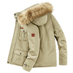 Men's Thermal Parka with Faux Fur Hood, Teddy Lining & Multiple Pockets Fashion Glam