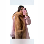 Ladies' Luxurious Long Faux Fur Stole with Voluminous Shawl Collar Fashion Glam