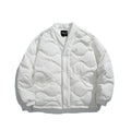 Unisex Oversized Padded Jacket with V-Neck, Snap Button Closure and Padded Insulation Fashion Glam