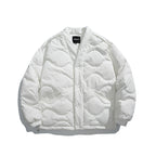 Unisex Oversized Padded Jacket with V-Neck, Snap Button Closure and Padded Insulation Fashion Glam