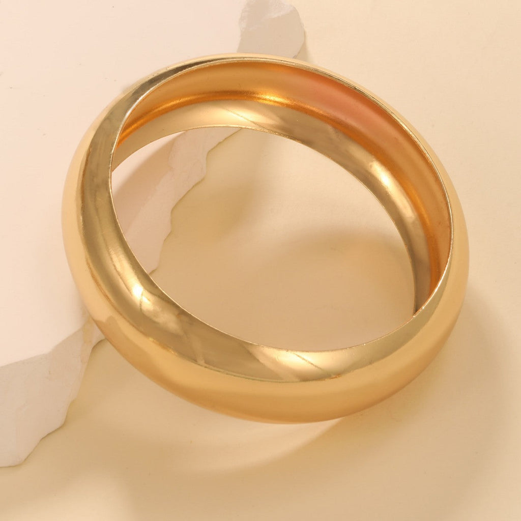 Women's Wide Gold Bracelet Fashion Glam