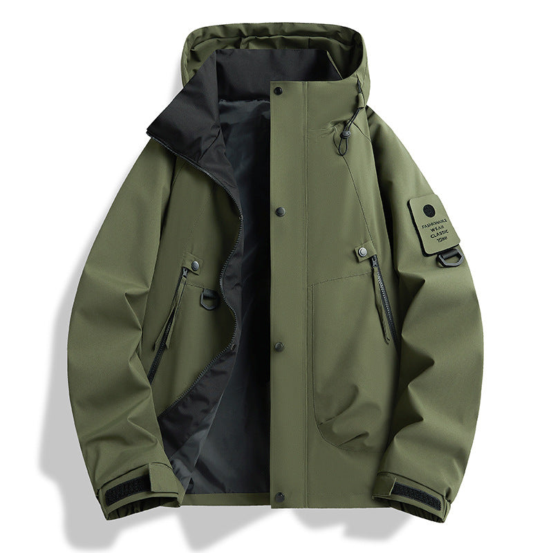 Men's minimalist weatherproof parka with contrast lining and utility details Fashion Glam