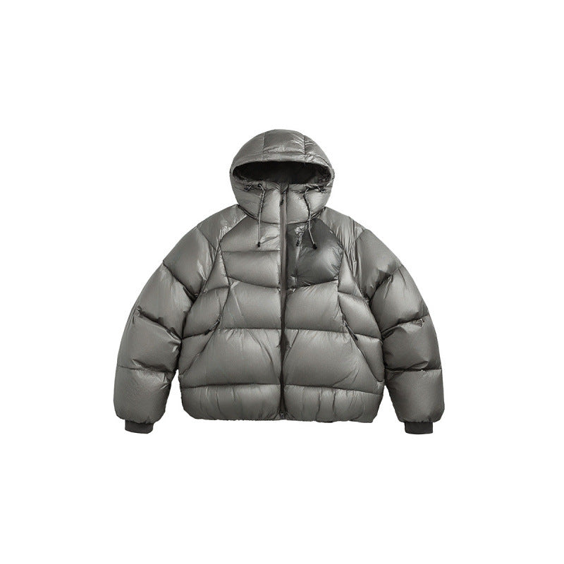 Unisex Quilted Down Jacket with Hood and Lightweight Thermal Insulation Fashion Glam