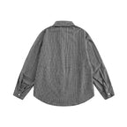 [Unisex Oversize Shirt Jacket in Boxy Cut with Chest Pocket Fashion Glam] Fashion Glam