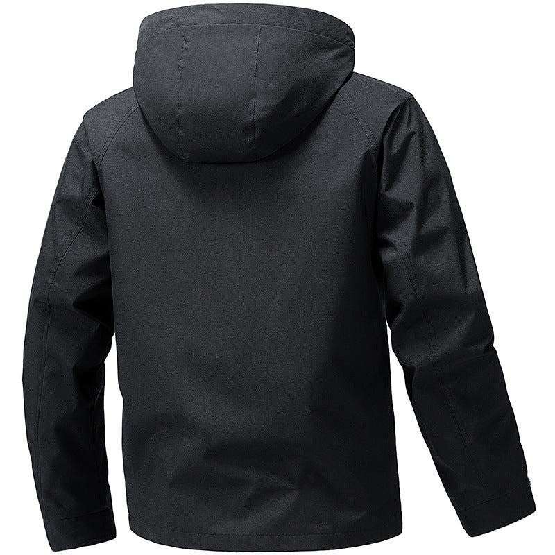 Men's technical hooded softshell jacket with adjustable hood and utility pockets Fashion Glam
