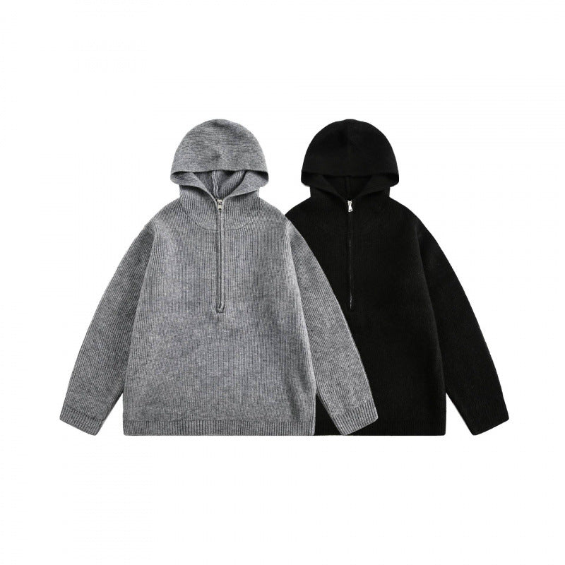 Unisex Oversize Hoodie made of fine knit with half zipper Fashion Glam