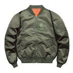 Men's Lightweight Flight Bomber Jacket with Water-Repellent Shell and Contrast Lining Fashion Glam