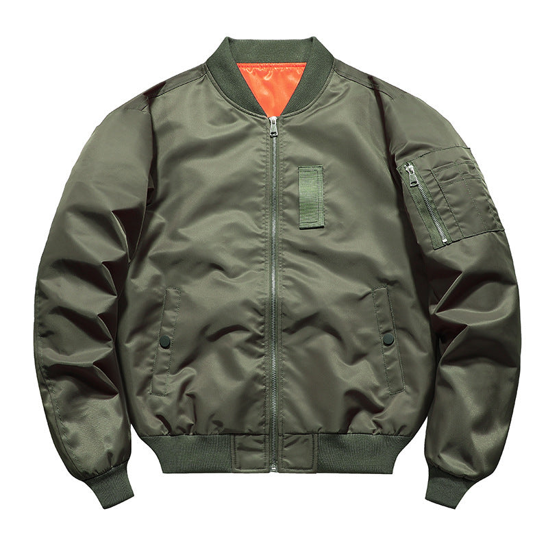 Men's Lightweight Flight Bomber Jacket with Water-Repellent Shell and Contrast Lining Fashion Glam