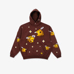 Unisex hoodie with knitted pixel bee design and attached kangaroo pocket Fashion Glam
