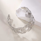 Women's Open Bangle with Elegant Wave Design Fashion Glam