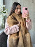 Ladies' Luxurious Long Faux Fur Stole with Voluminous Shawl Collar Fashion Glam