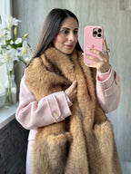 Ladies' Luxurious Long Faux Fur Stole with Voluminous Shawl Collar Fashion Glam