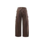 Women's Wide High Waist Cargo Culotte made of Cotton Twill with Multiple Pockets Fashion Glam