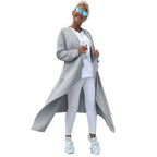 Women's Long Flowing Long Cardigan with Waterfall Hem and Pockets Fashion Glam