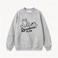 Unisex Oversize Cotton Sweatshirt with Cat Print, Round Neck and Ribbed Cuffs Fashion Glam
