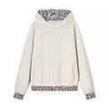 Women's casual hoodie with leopard lining Fashion Glam