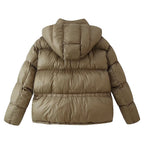 Women's Padded Quilted Jacket with XXL Hood and Flap Pockets Fashion Glam