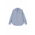 Unisex Oversized stripe shirt with diagonal striped chest pocket, Kent collar and rounded hem Fashion Glam