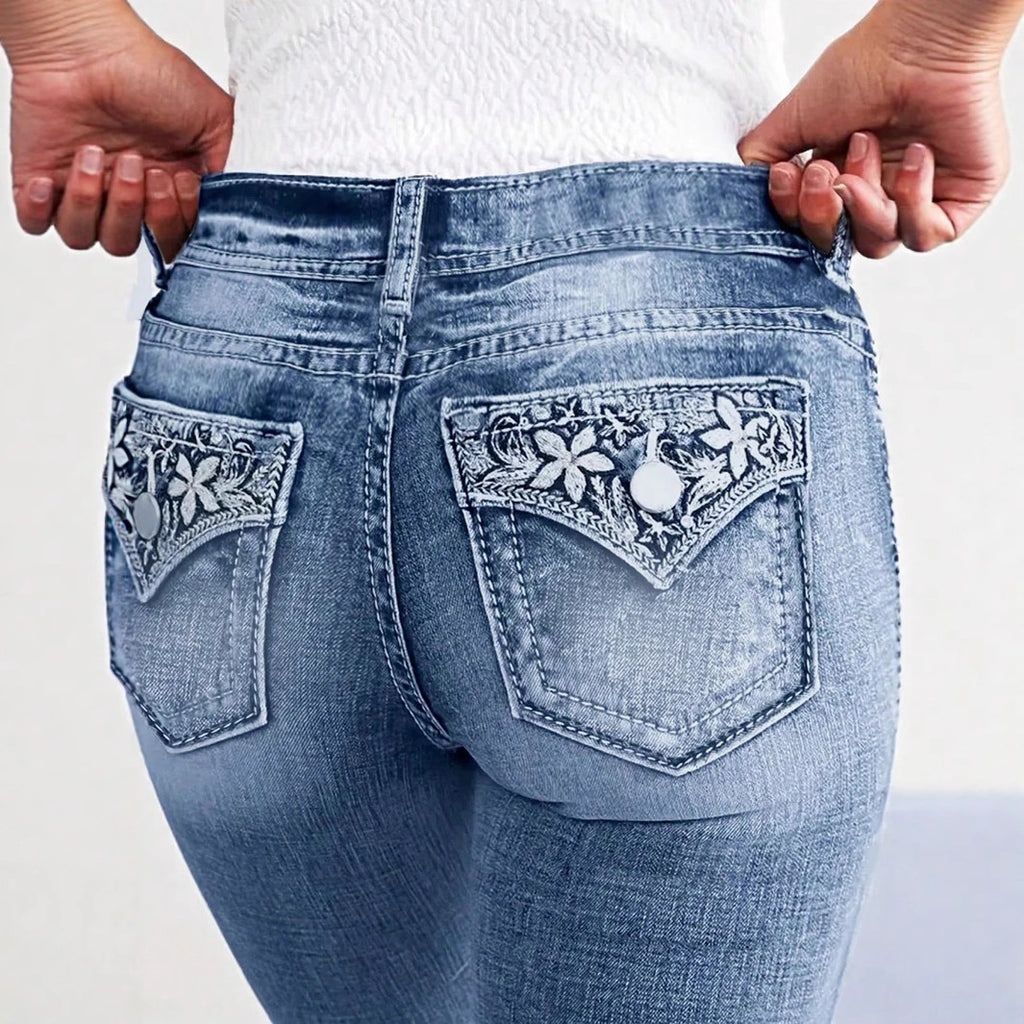 Women's Slim-Fit Stretch-Skinny-Jeans with Narrow Ankle Cuff and Five-Pocket Design Fashion Glam