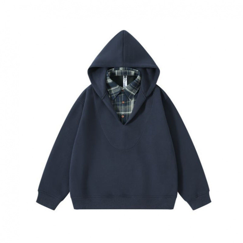 Unisex Oversize Hoodie with integrated shirt collar in layering look Fashion Glam