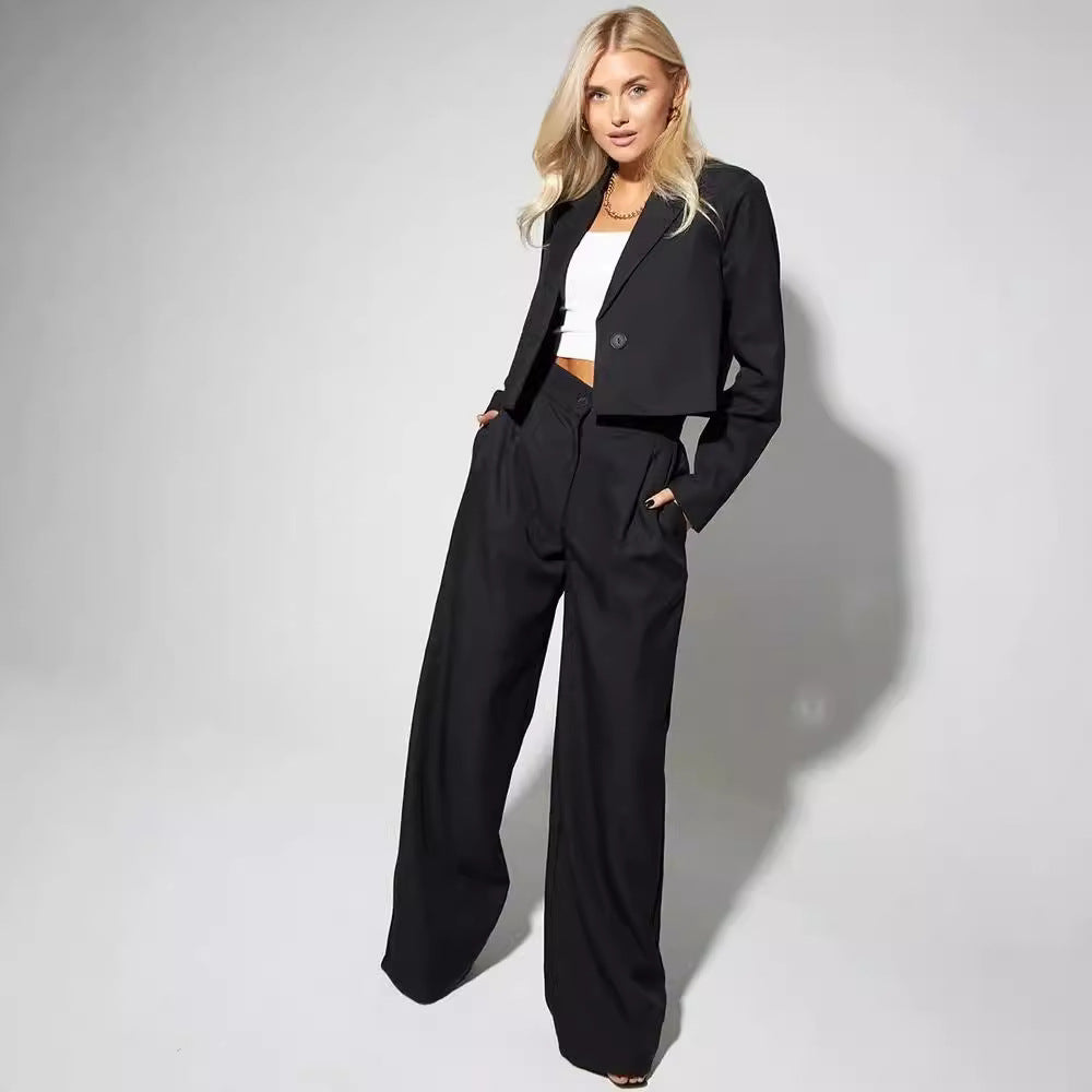 Women Two-Piece Women with Cropped Blazer