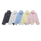 Women's Lightweight Polka Dot Windbreaker with Stand Collar, Drawstring and Button Placket Fashion Glam