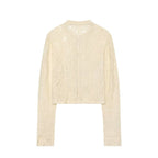 Women's lace jacket with Mandarin collar and decorative frog closures Fashion Glam