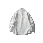 Men's Oversize Double-Breasted Cotton Shirt with Breast Pocket and Classic Shirt Collar Fashion Glam