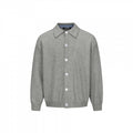 Men's knitted shirt jacket with shirt collar, full button placket and ribbed cuffs Fashion Glam