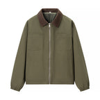 Men's Lightweight Utility Transition Jacket with Cord Collar and Chest Pockets Fashion Glam