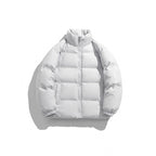 Unisex Lightweight Padded Down Look Puffer Jacket with Stand Collar and Two-Way Zipper Fashion Glam