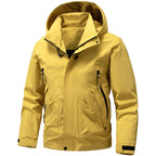 Men's Breathable Softshell Outdoor Jacket with Windproof Membrane, Adjustable Hood and Zipper Pockets Fashion Glam