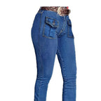 Women's Western-inspired bootcut jeans with front flap pockets and sculpting cut Fashion Glam