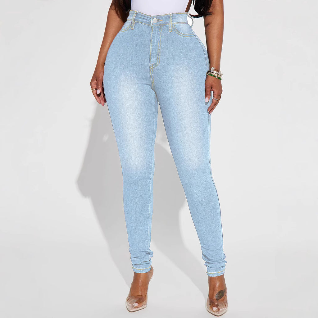 Women High-Waist Skinny Jeans with shaping stretch and slim leg Fashion Glam