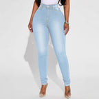 Women High-Waist Skinny Jeans with shaping stretch and slim leg Fashion Glam