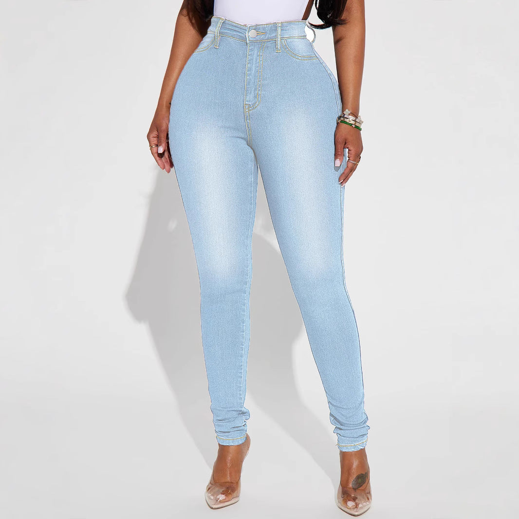 Women High-Waist Skinny Jeans with shaping stretch and slim leg Fashion Glam
