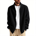 Men's cardigan with high collar and practical zipper Fashion Glam